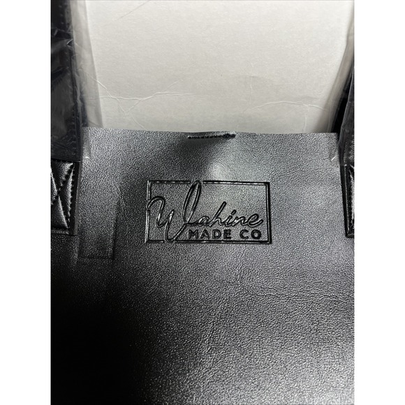 Wahine Made Co 100% Vegan Leather Black Shoulder Bag‎ 14x16 In - Picture 2 of 5